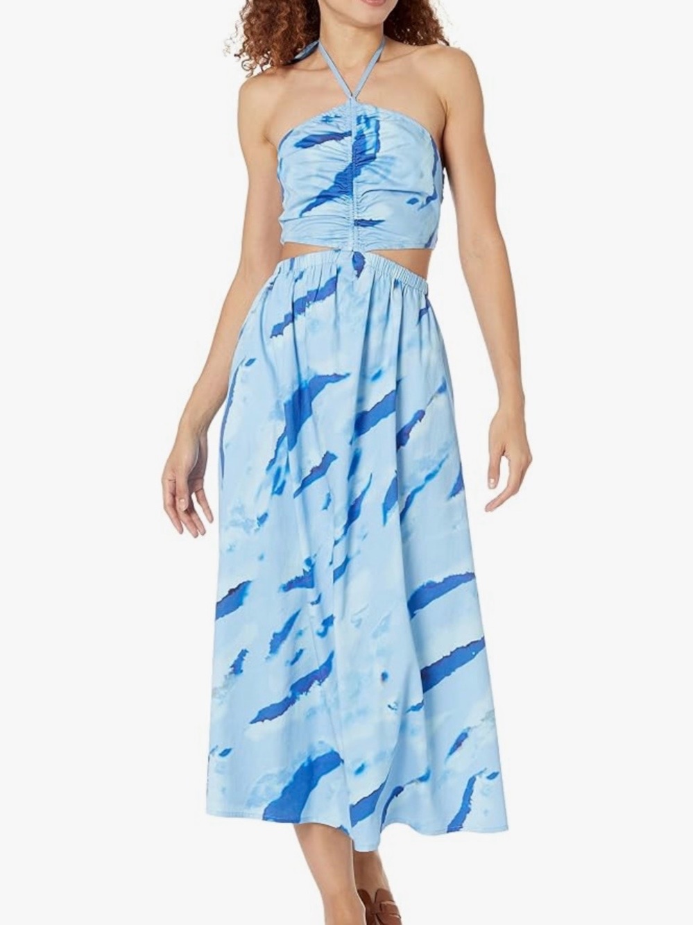 Light Blue Abstract Maxi Skirt